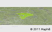 Physical Panoramic Map of Pruszkow, semi-desaturated