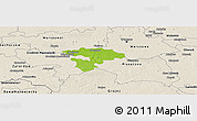 Physical Panoramic Map of Pruszkow, shaded relief outside