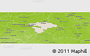 Shaded Relief Panoramic Map of Pruszkow, physical outside