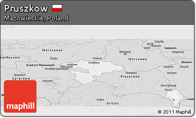 Silver Style Panoramic Map of Pruszkow