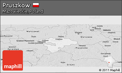 Silver Style Panoramic Map of Pruszkow