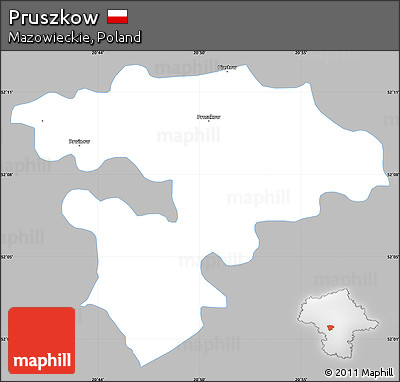 Gray Simple Map of Pruszkow, single color outside