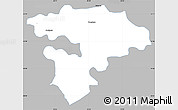 Gray Simple Map of Pruszkow, single color outside