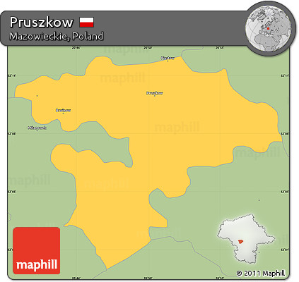 Savanna Style Simple Map of Pruszkow