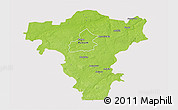Physical 3D Map of Radom I, cropped outside