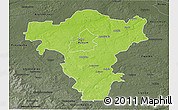 Physical 3D Map of Radom I, darken, semi-desaturated
