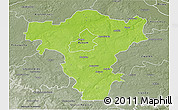 Physical 3D Map of Radom I, semi-desaturated