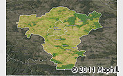 Satellite 3D Map of Radom I, darken, semi-desaturated