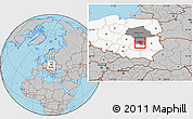 Gray Location Map of Radom I, highlighted country, highlighted parent region