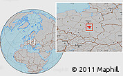 Gray Location Map of Radom I, hill shading
