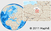 Shaded Relief Location Map of Radom I, highlighted parent region