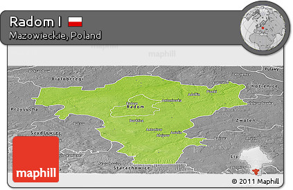 Physical Panoramic Map of Radom I, desaturated