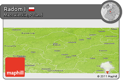 Physical Panoramic Map of Radom I