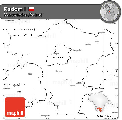 Blank Simple Map of Radom I
