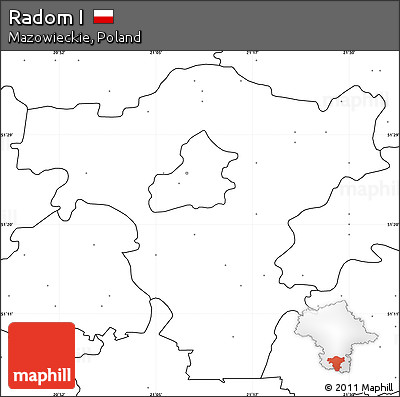 Blank Simple Map of Radom I, no labels
