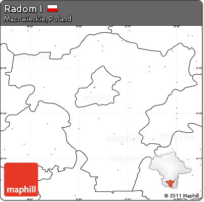 Blank Simple Map of Radom I, no labels