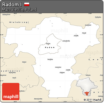 Classic Style Simple Map of Radom I