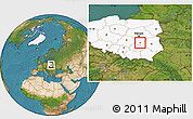 Satellite Location Map of Radom, highlighted country