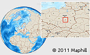 Shaded Relief Location Map of Radom