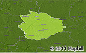 Physical 3D Map of Sierpc, darken