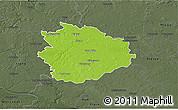 Physical 3D Map of Sierpc, darken, semi-desaturated