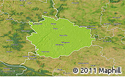 Physical 3D Map of Sierpc, satellite outside