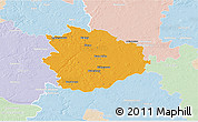 Political 3D Map of Sierpc, lighten
