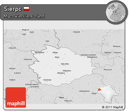 Silver Style 3D Map of Sierpc