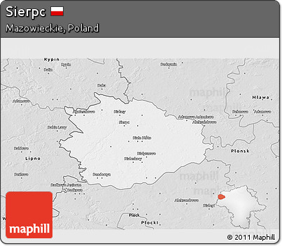 Silver Style 3D Map of Sierpc