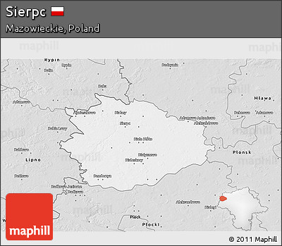 Silver Style 3D Map of Sierpc