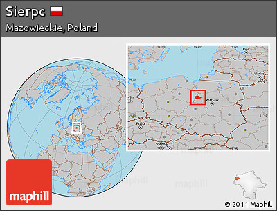 Gray Location Map of Sierpc