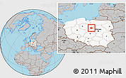 Gray Location Map of Sierpc, highlighted country
