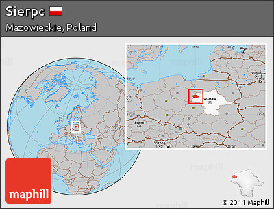 Gray Location Map of Sierpc, highlighted parent region
