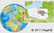 Physical Location Map of Sierpc, highlighted country, highlighted parent region