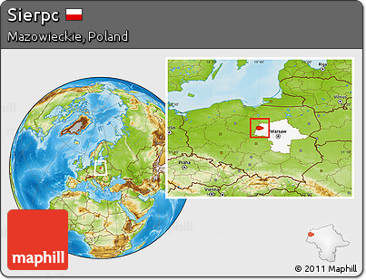 Physical Location Map of Sierpc, highlighted parent region