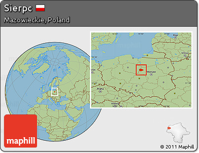 Savanna Style Location Map of Sierpc