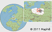 Savanna Style Location Map of Sierpc, highlighted country, highlighted parent region, within the entire country