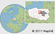 Savanna Style Location Map of Sierpc, highlighted country, highlighted parent region