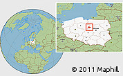 Savanna Style Location Map of Sierpc, highlighted country