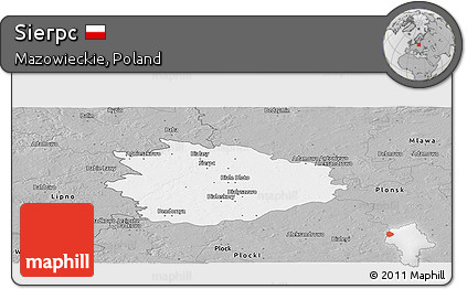Gray Panoramic Map of Sierpc