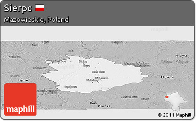 Gray Panoramic Map of Sierpc