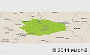 Physical Panoramic Map of Sierpc, shaded relief outside