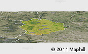 Satellite Panoramic Map of Sierpc, semi-desaturated