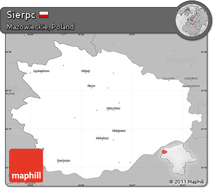Gray Simple Map of Sierpc