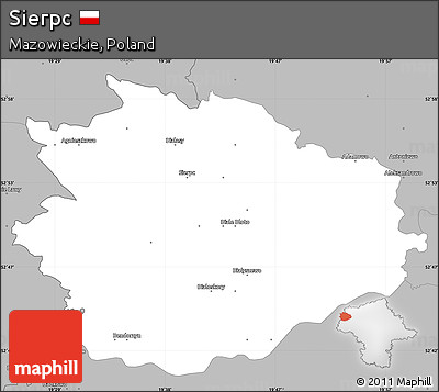 Gray Simple Map of Sierpc