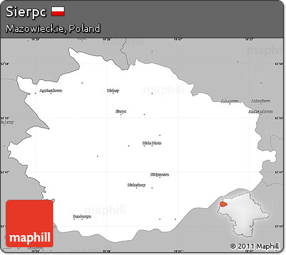 Gray Simple Map of Sierpc