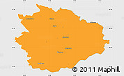 Political Simple Map of Sierpc, single color outside