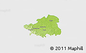 Physical 3D Map of Szydlowiec, single color outside