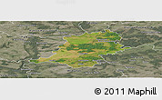 Satellite Panoramic Map of Wyszkow, semi-desaturated