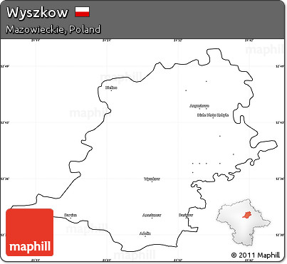Blank Simple Map of Wyszkow, cropped outside